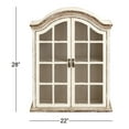 thumbnail image 4 of DecMode Vintage White Wood Wall Décor with Glass Doors and Shelving, 22"L x 8"W x 28"H, 4 of 14