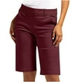 thumbnail image 2 of Inleife Fashion Women's Summer Shorts Casual Twill Solid Color Shorts Half Short Pants with Pocket, 2 of 5