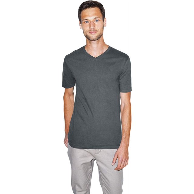 American Apparel T-Shirt Classique à Manches Courtes Col en V pour Hommes, P, S