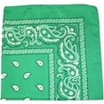thumbnail image 1 of Lot de 12 Daily Basic Bandanas en Coton 22 x 22 Pouces à Imprimé Cachemire (Vert), 1 of 2