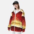 thumbnail image 3 of Vsdgher Sweat à Capuche Adulte Rouge Doré Pailleté pour Hommes Femmes, Manches Longues Protection Solaire Pêche Course Natation-Grand, 3 of 7