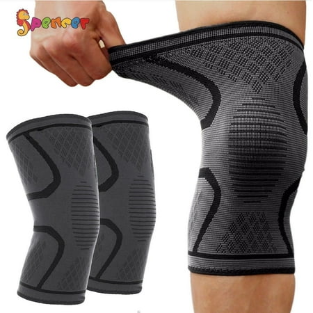 Spencer 1Pair Knee Brace Support Compression Sleeve Breathable Pad for Running, Arthritis, Meniscus Tear, Sports, Joint Pain Relief and Injury Recovery 