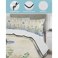 thumbnail image 4 of Quilts Twin Size Bedding Set, Blue Hydrangea Lightweight Quilted Comforter, Spring Summer Eucalyptus Farmhouse Retro Soft Reversible Bedspread Coverlet with Pillow Covers for All Season, 68" x 86", 4 of 7