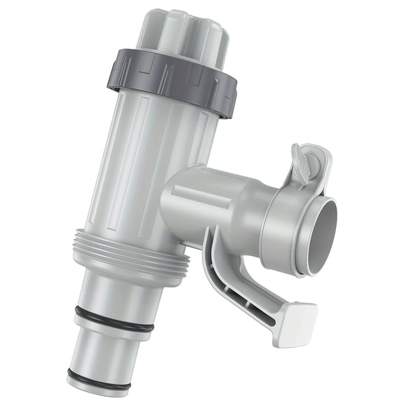 POOLHACKER Plunger Valve Plus for Above Ground Pool, Shut Off Valve with Pipe Holder and 2-in-1 Hose Adapter, Replacement Fits 1.25" or 0.5" Hoses