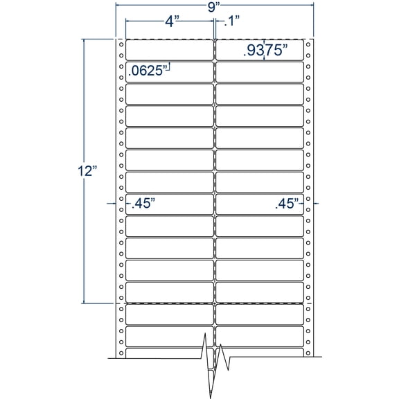 Compulabel 120205, 4" x 15/16" Pinfeed Address/Shipping Labels 2 Across
