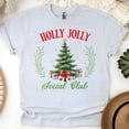 thumbnail image 1 of Holly Jolly Social Club T-Shirt | Christmas Tree Graphic Tee, Ash, Size M, 1 of 6
