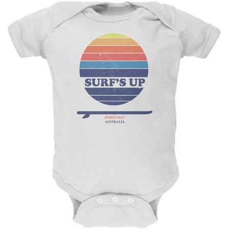 

Surf s Up Byron Bay Australia Soft Baby One Piece White 18-24 M