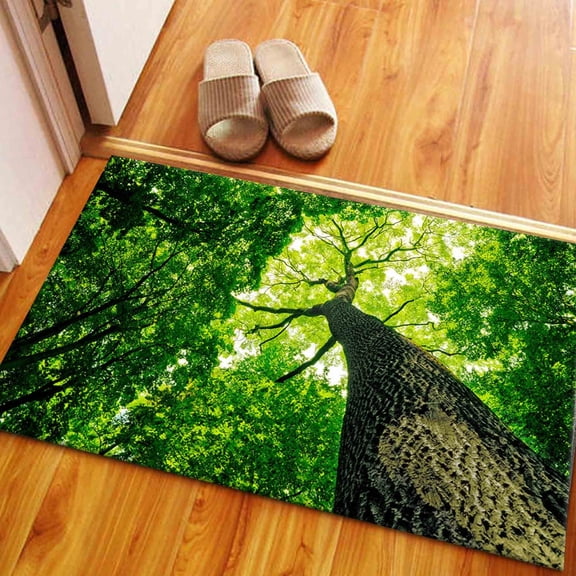 Farmhouse Rugs, Modern Rug, Big Tree Rugs, Landscape Rug, Landscape Rugs, Custom Rugs, Green Leaf Tree Landscape Rugs, Outdoor Rugs, 2'x3' - 60x90 cm