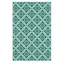 Oriental Weavers Meridian Indoor/Outdoor Rug - 5868L - 3'7" x 5'6" - in Blue/ Green - Moroccan Style, Water, Stain and Fade Resistant, Hose Clean, Patio, Outdoor Living Area Rug
