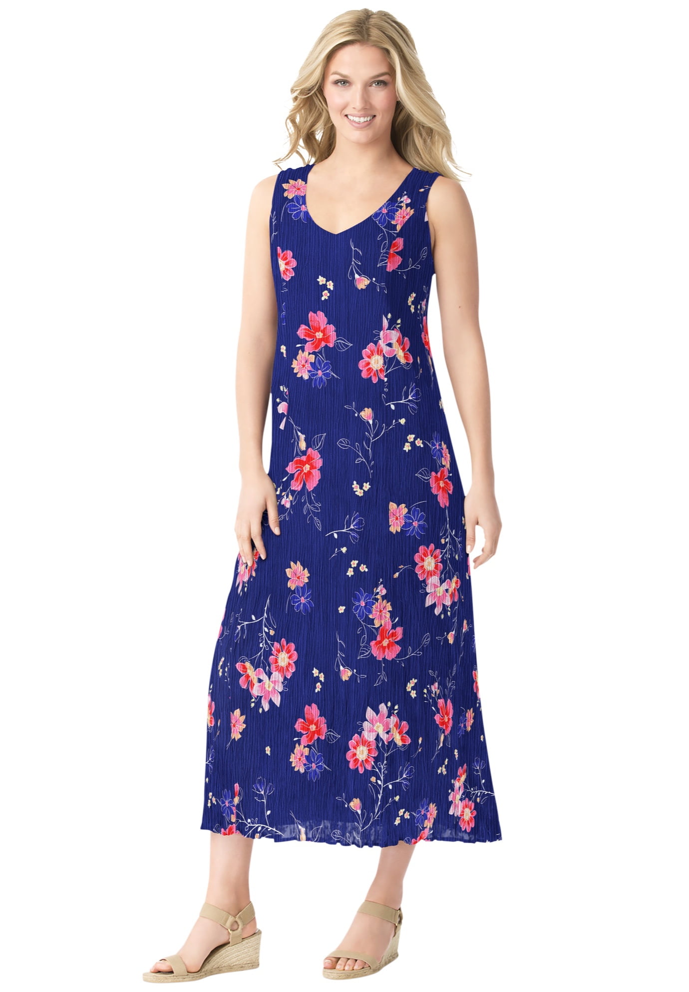 Woman Within Woman Within Women's Plus Size Sleeveless Crinkle ALine