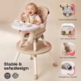 thumbnail image 6 of HARPPA Baby High Chair, 8 in 1 Convertible Highchair for Babies & Toddlers, Khaki, 6 of 11