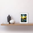 thumbnail image 2 of Forest Sunrise Landscape Sun Rays Patterns Blue Orange Pop Art Comic Book Halftone Artwork Framed Wall Art Print 9X7 Inch, 2 of 5
