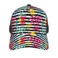thumbnail image 3 of Zufioo Trendy Colorful Pineapples Print Mesh Baseball Cap, Adjustable Sport Travel Hat Accessory for Men and Women, 3 of 7