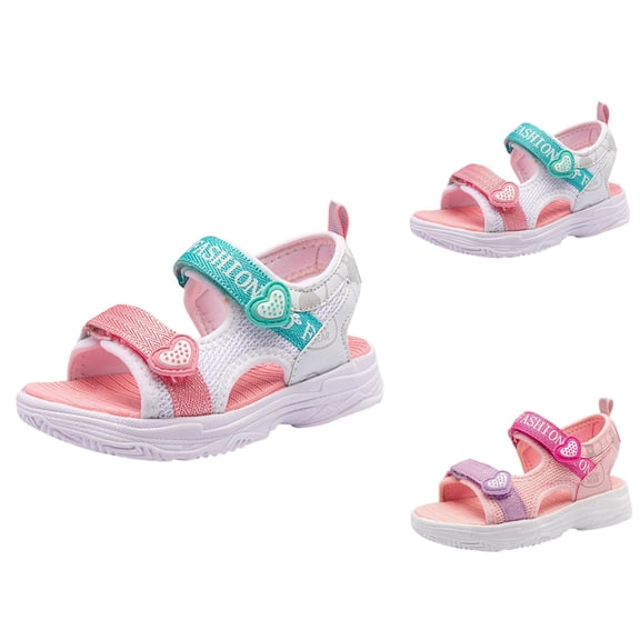 Toddler Sandals for Girl Beach Slides for Girls Summer New Pink Love Princess Shoes for Girls Sports Sandals
