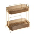 thumbnail image 5 of Desk Cosmetics Rack Vanity Perfume Storage Holder 2 Tiers Buffet Serving Tray Kitchen Countertop Organizer for Tabletop Bathroom Restaurants Light Brown, 5 of 7