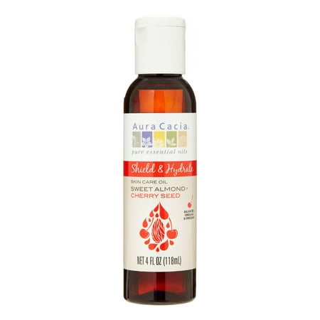 - Aura Cacia Shield & Hydrate Oil, Sweet Almond & Cherry Seed, 4 Fl Oz