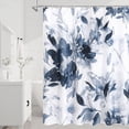 thumbnail image 1 of Cortina de ducha Litabel azul marino con estampado floral, 180 x 180 cm, 1 of 6