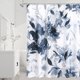 thumbnail image 1 of Cortina de ducha Litabel azul marino con estampado floral, 180 x 180 cm, 1 of 6
