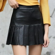 Sky Hosiery 25075-BLACKS-M Solid Color Pleated Skirt, Blacks- Small & Medium