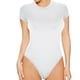 thumbnail image 2 of Body de una pieza para mujer de Fnochy, mono sexy de canalé con cuello cuadrado y manga corta., 2 of 6
