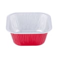 thumbnail image 2 of Mini Square Shaped Cake Pans with Lids,100 PCS 3.4 oz Disposable Cupcake Cup Mini Aluminum Foil Baking Cups Ramekins Muffin Cupcake Liners for Valentine Wedding Birthday Party, 2 of 2