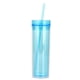 thumbnail image 1 of Taza de pajita transparente de doble capa de 450 ml, taza recta de color, taza de agua de doble capa con pajita MFZFUKR BST3034305-4, 1 of 5