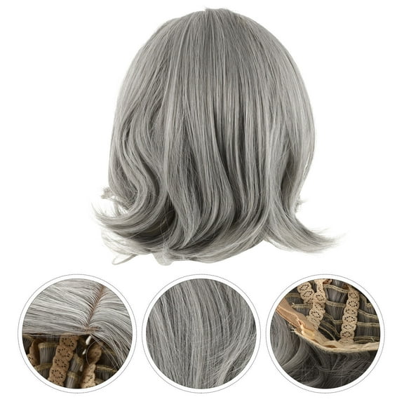 TAILTOSS 1Pack Wig Silver Grey Replacement Hair Wigs Curly Short for Women Daily Wear Party