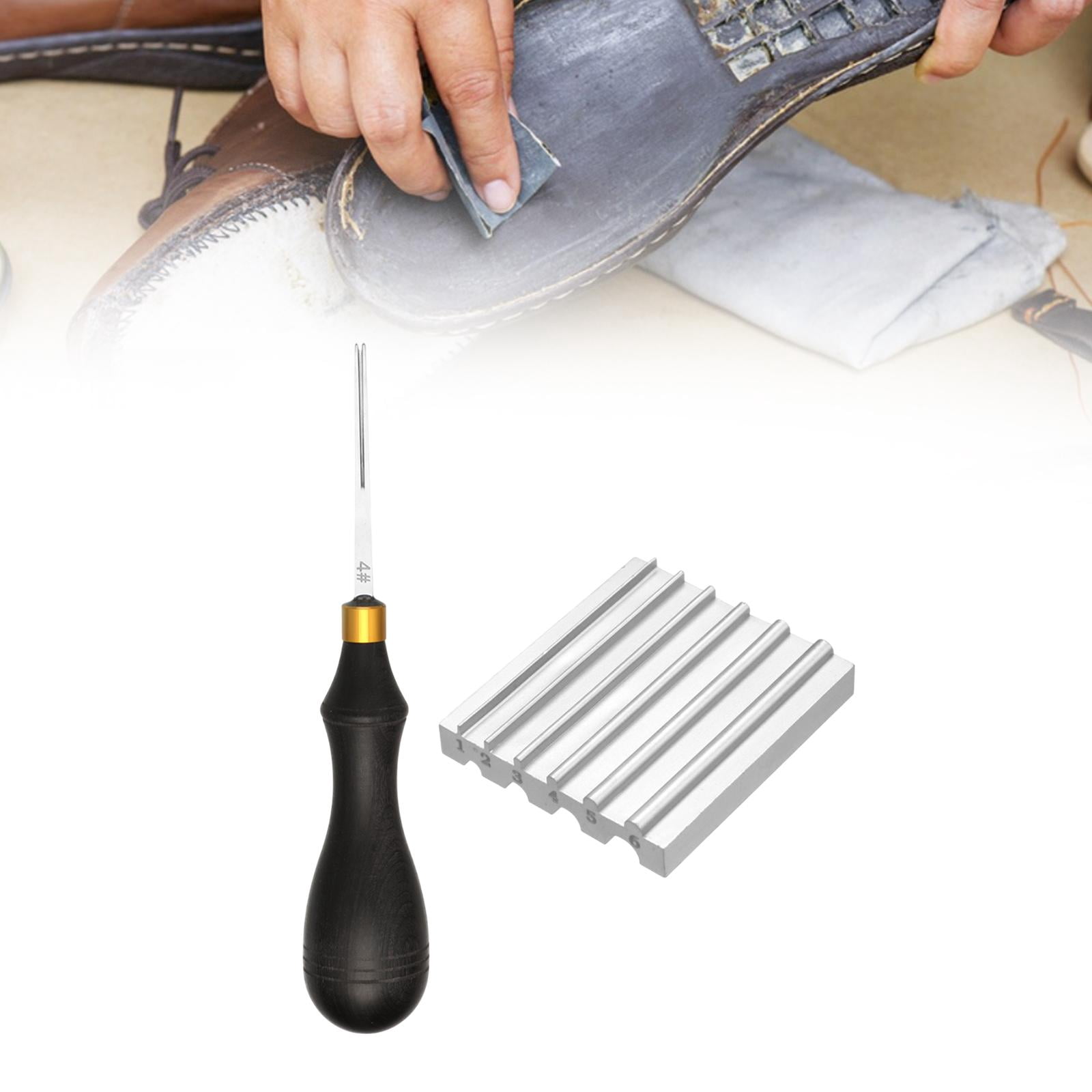FVDPWYE Leather Edge Skiving Beveler Tool Set Leather Craft Supplies Leather Edging Tool Silver Groove