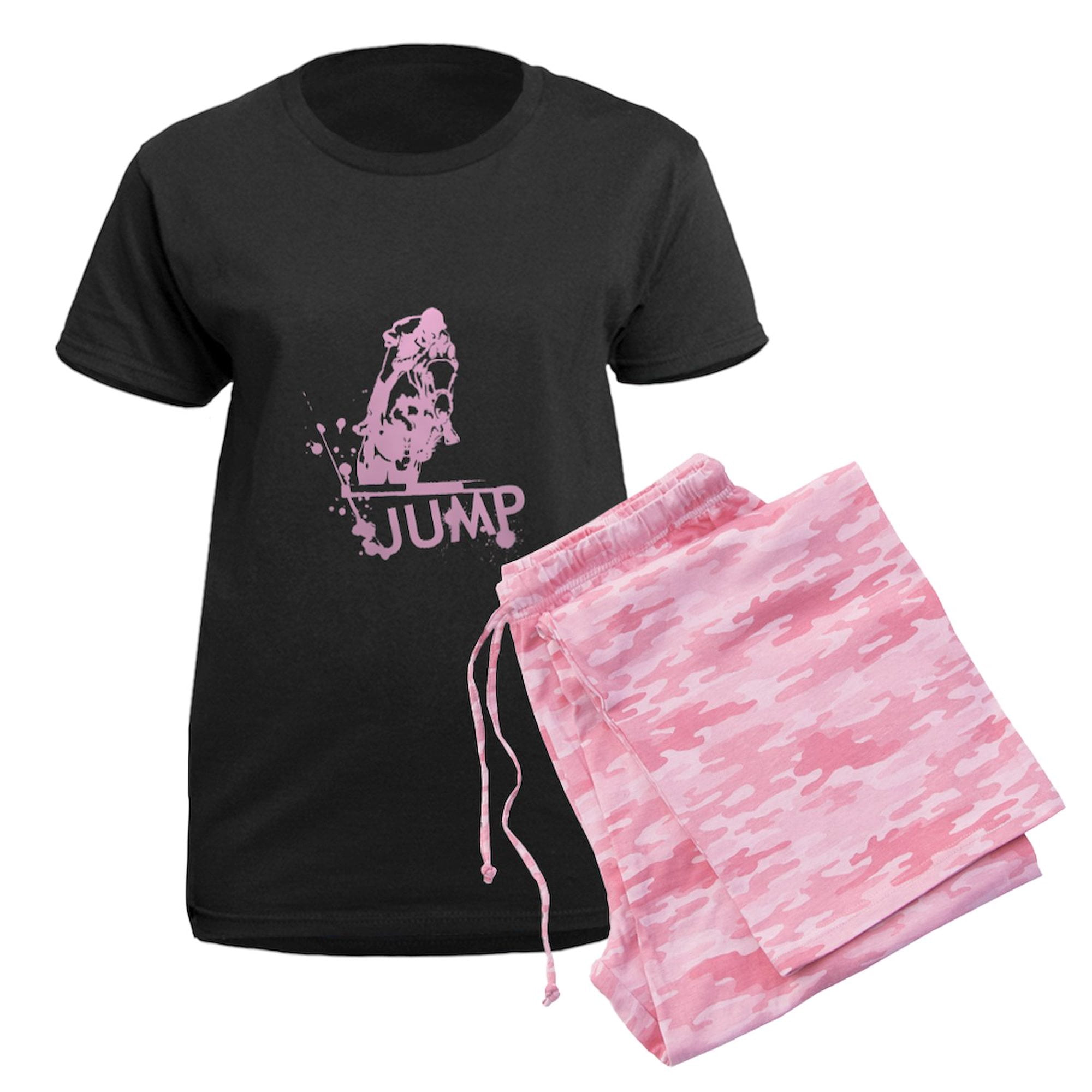 CafePress - EQUESTRIAN JUMP Women's Dark Pajamas - Women's Short Sleeve Print T-Shirt and Pants Dark Cotton Pajama Set