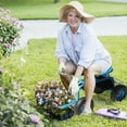 thumbnail image 6 of Blue Rolling Garden Seat with Wheels, 10in Inflatable Tires & 360 Swivel, Gardening Scooter Stool with Tool Basket & Steering Handle for Weeding, Lawn Care, Seniors, Bad Back, 30.7in Long Foldable, 6 of 16