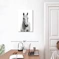 thumbnail image 3 of Elephant Stock Slim White Horse Wall Art - Vertical Canvas Wall Art - Living Room Wall Decor - Animal Canvas - White And Gray Decor - 16" x 24", 3 of 8