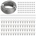thumbnail image 2 of Kit para colgar cuadros: alambre para colgar de acero inoxidable de 100 pies, 60 piezas de ganchos para cuadros con anilla en D con tornillos y 60 piezas de funda de aluminio para colgar cuadros y fot, 2 of 4