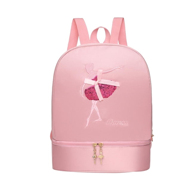 Mochila de ballet con compartimentos separados para zapatos. Bonita bolsa portátil para bailarinas. Rosa estilo B