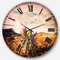 thumbnail image 1 of Designart 'Large Cactus under Cloudy Sky' Traditional wall clock, 1 of 6