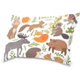 thumbnail image 2 of GZHJMY Cute Forest Animals Velvet Oblong Lumbar Plush Throw Pillow Cover/Shams Cushion Case 20x36in Decorative Invisible Zipper Design for Couch Sofa Pillowcase Only, 2 of 7