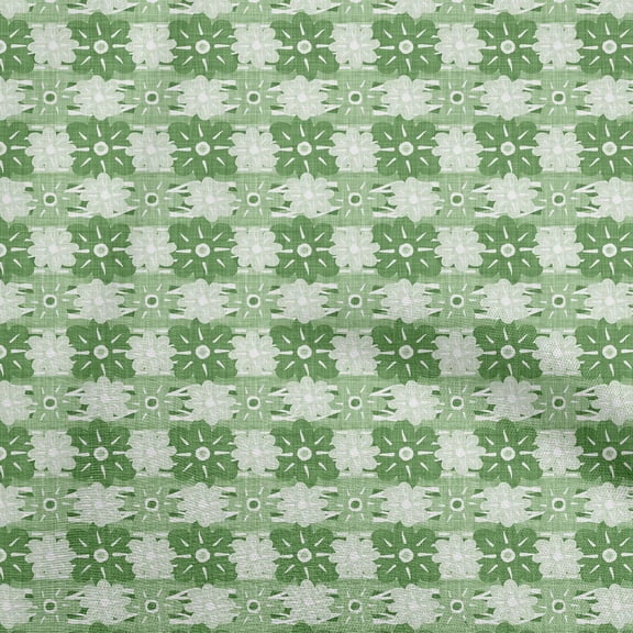 oneOone Polyester Spandex Green Fabric Floral Dress Material Fabric Print Fabric By The Yard 56 Inch Wide