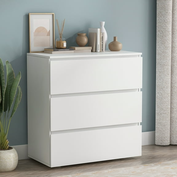 WIAWG 3 Drawers Dresser Chest for Bedroom,White