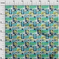thumbnail image 3 of oneOone Viscose Chiffon Turquoise Blue Fabric California Ocean Ride Craft Projects Decor Fabric Printed By The Yard 42 Inch Wide, 3 of 4