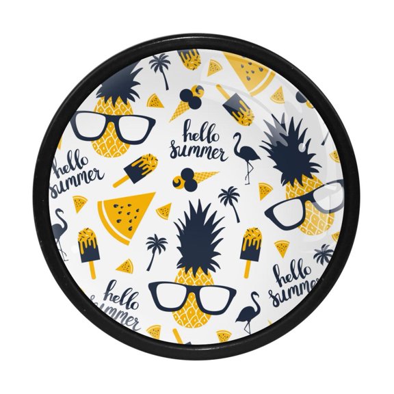 4 Pcs Pineapple Knobs for Kitchen Cabinet Cupboard Dresser Bookcase Drawer Pulls Handles Round Home Decor