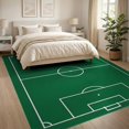 thumbnail image 3 of ODIKA 8'x10' Washable Area Rug Field Stadium Lines Center Circle Durable Interactive Football Soccer Refined for Dining Room, Large Office, Lounge, Non-Slip Chair-Friendly Mat, 3 of 7
