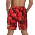 thumbnail image 3 of Sigee Strawberry Red Print Mens Swim Trunks with Compression Liner Quick Dry Swim Stretch Beach Shorts with Pockets,S-3XL, 3 of 7