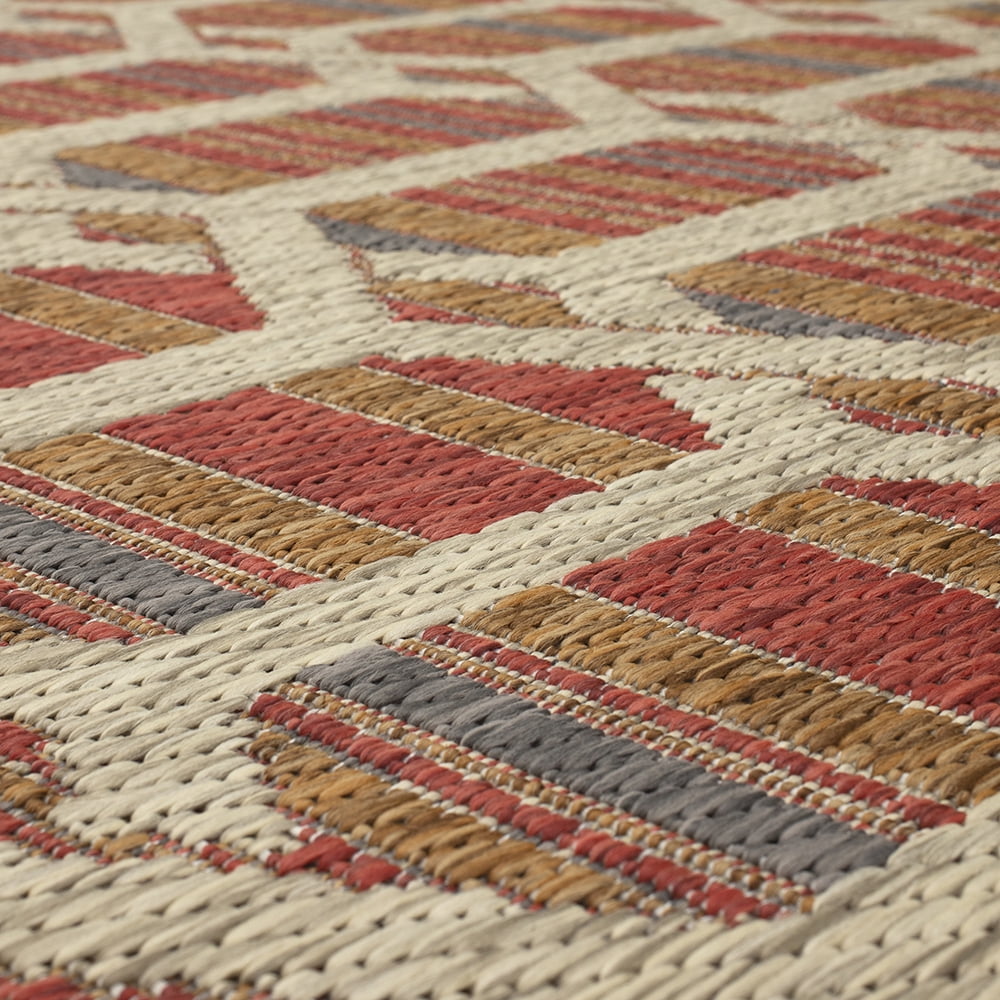 Mohawk Home Clemente Geo Outdoor Area Rug, Rust, 8' x 10'