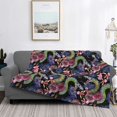 thumbnail image 2 of Yiaed Snake And Flower Print Blanket Throw Blanket Soft Cozy Flannel Blanket for Home Bed Sofa Couch Chair-60"x50", 2 of 6