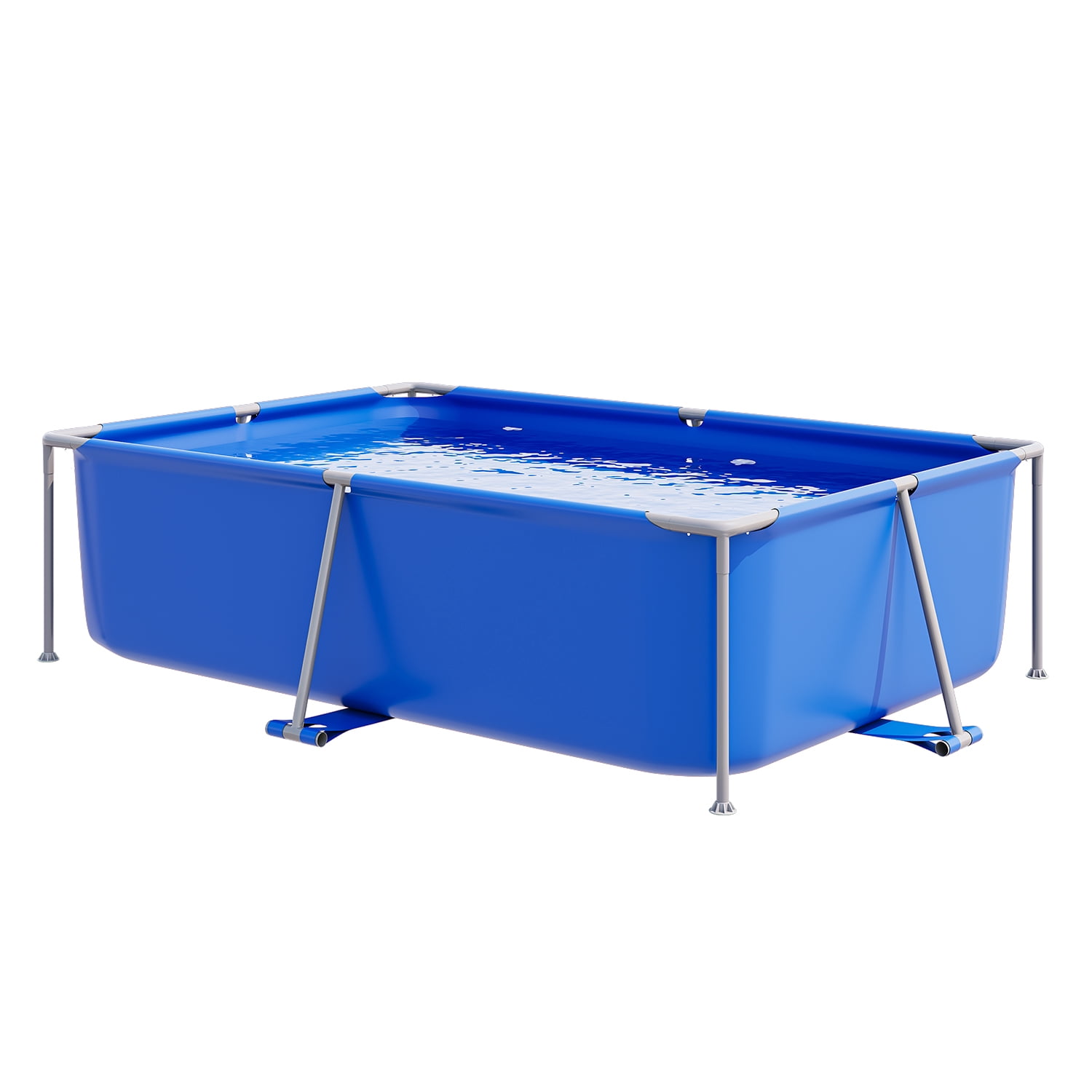 Dateyes 7.2' x 23" Above Ground Swimming Pool for Backyard, Rectangular Metal Frame Pool with PVC Liner, Blue