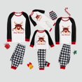 thumbnail image 1 of Pijamas familiares a juego de Navidad, diseño exclusivo, cabeza de ciervo con sombrero, Feliz Navidad, conjunto de pijamas blancos, 1 of 3