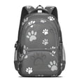 thumbnail image 2 of Grey Dog Paw Footprint Backpack for School,Cute School Bag,Schoolbag with Adjustable Shoulder Straps & Padded Back,16.9 Inch, 2 of 5