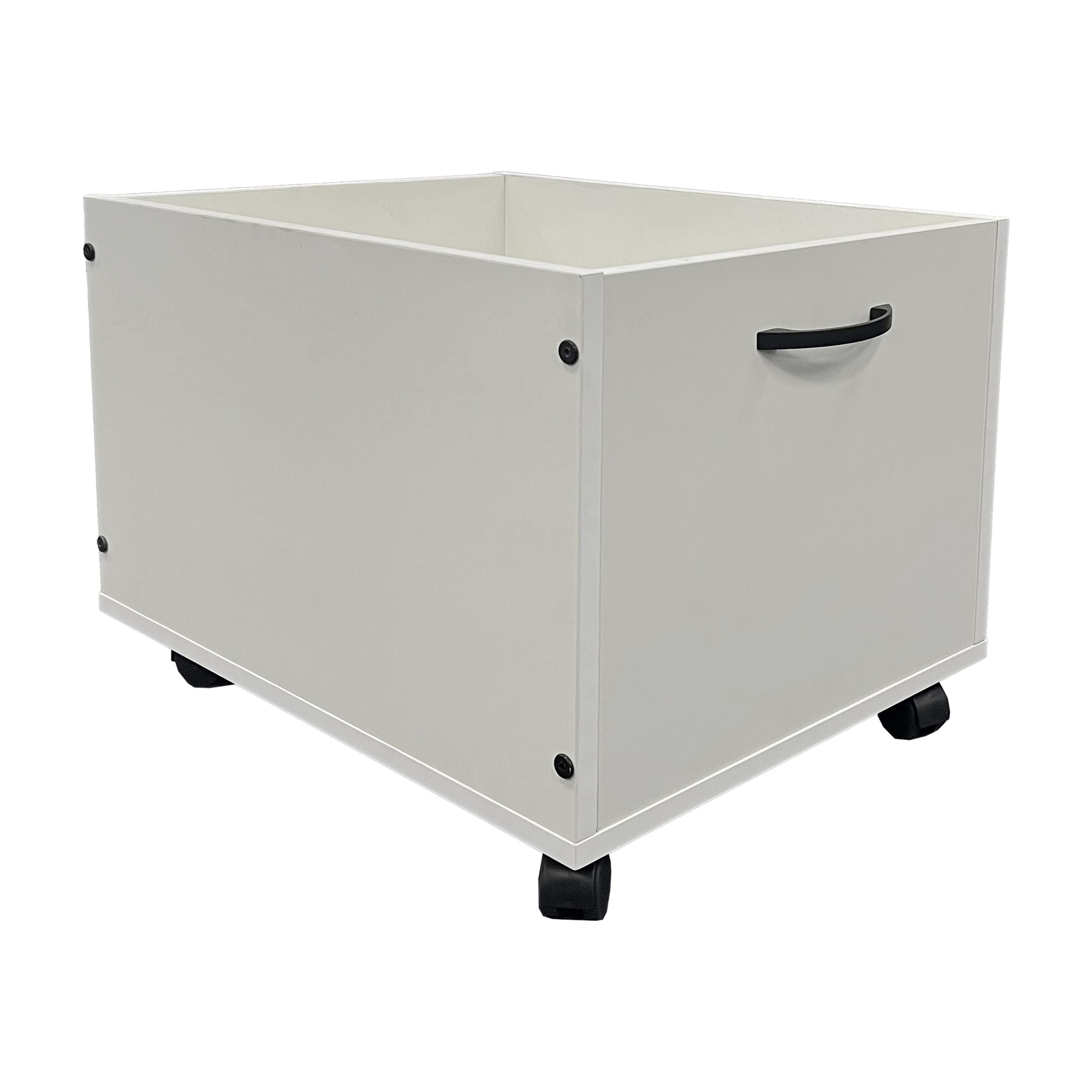 White Toy Box with Wheels (Set Of 2),White Solid Wood+Mdf Furniture Youth Kids Baby Furniture