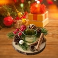 thumbnail image 4 of NWOKYZGH Christmas Candle Holders Glass Tealight Holder Decorative Candle Holder, Votive Candle Berry Ring with Pinecones and Votive Candle Holders for Wedding Christmas Decor, 4 of 6