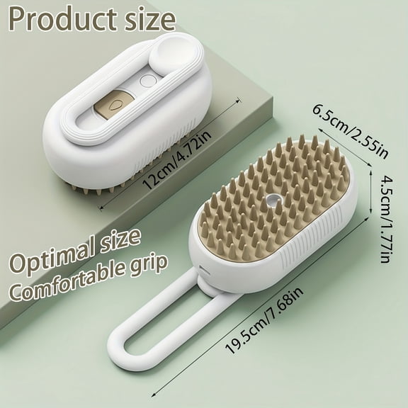 White Self-Cleaning Pet Grooming Brush,3-In-1 Self-Cleaning Pet Grooming Brush with Steam Spray for Cats Dogs Shedding Control (2026 New Model)