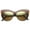 Brown / Brown, variant on sunglassLA Female Women's Bold Oversize Frame Wide Temple Cat Eye Sunglasses 52mm (Blue / Mirror) - 52mm
